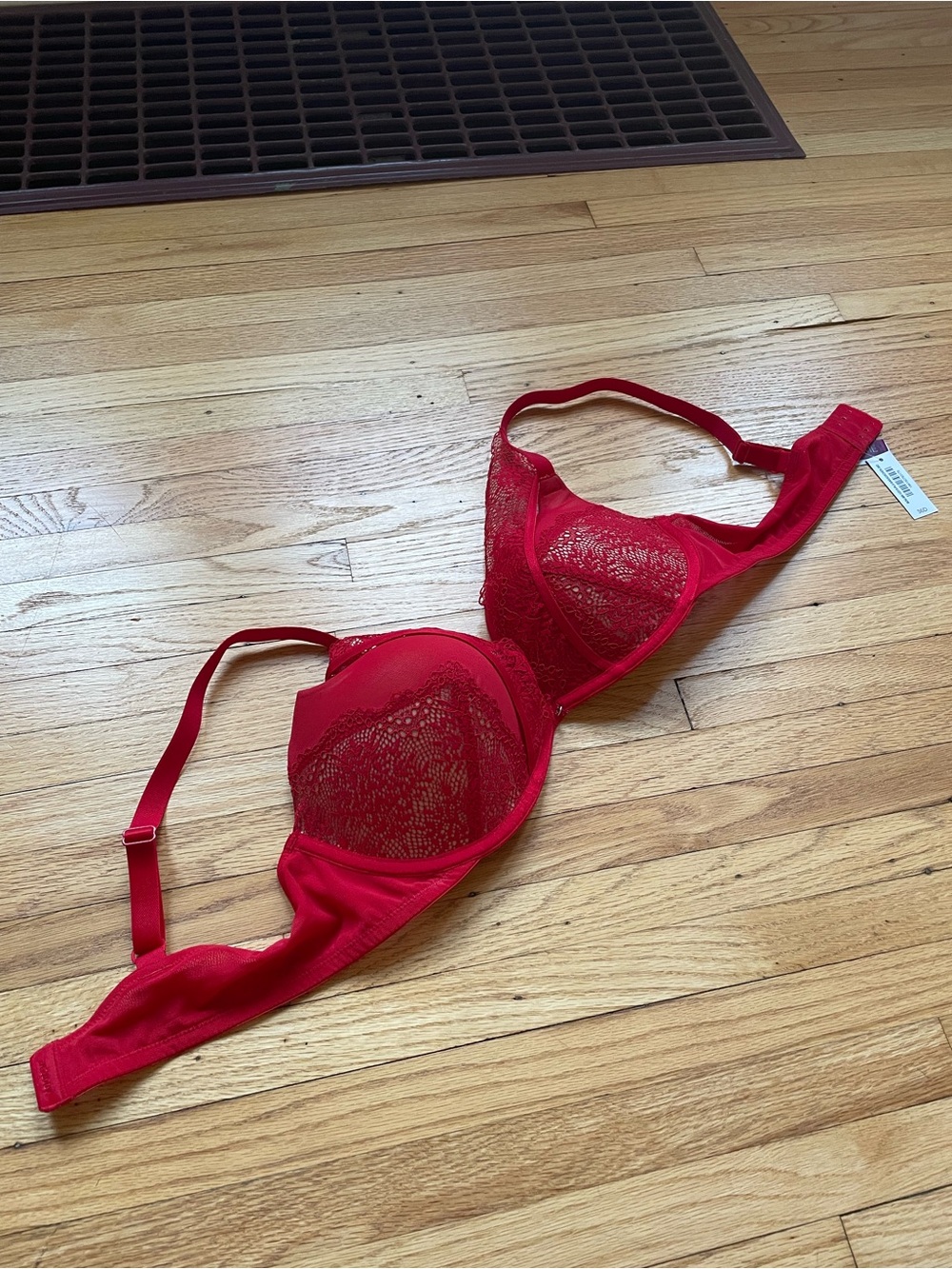 Adore Me Red Lace Underwire Bra
